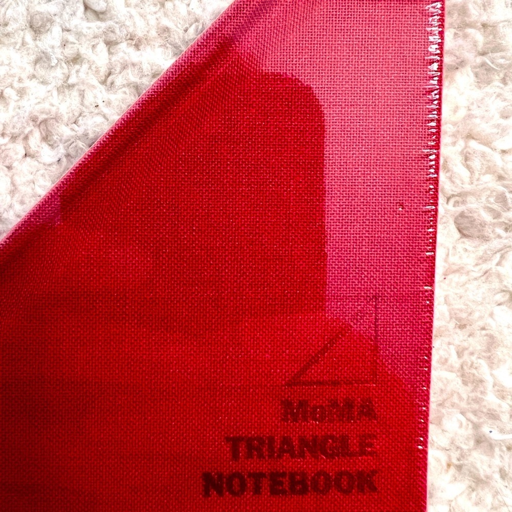 MoMA Museum Red Fabric Covered Triangle Lined Notebook - Picture 2 of 5